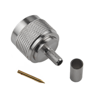 Hills Antenna N Connector Male Crimp for LL195 & RG-58 Mini Cable - Nickel Plated Body - BC85266