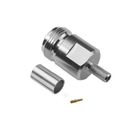 Hills Antenna N Connector Female Crimp for LL195 & RG-58 Mini Cable - Nickel Plated Body - BC85267