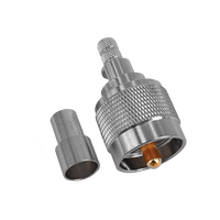 Hills Antenna UHF/PL-259 Connector Male Crimp for LL240 Cable - Nickel Plated Body - BC85280