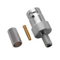 Hills Antenna BNC Connector Female Crimp for RG-58 Mini Cable - Nickel Plated Body - BC85283