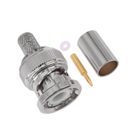 Hills Antenna BNC Connector Male Crimp for LL240 Cable - Nickel Plated Body - BC85284