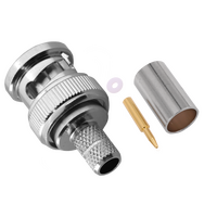 Hills Antenna BNC Connector Male Crimp for LL240 Cable - Nickel Plated Body - BC85284