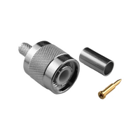Hills Antenna TNC Connector Male Crimp for LL195 & RG-58 Mini Cable - Nickel Plated Body - BC85292
