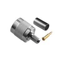 Hills Antenna TNC Connector Male Crimp for LL195 & RG-58 Mini Cable - Nickel Plated Body - BC85292
