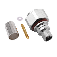 Hills Antenna 4.3-10 Connector Male Captive Centre Pin. Crimp for LL400 Cable - White Bronze Tri Metal Albaloy Body - BC85293