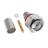 Hills Antenna 4.3-10 Connector Male Captive Centre Pin. Crimp for LL400 Cable - White Bronze Tri Metal Albaloy Body - BC85293