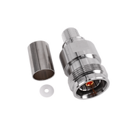 Hills Antenna 4.3-10 Connector Female Captive Centre Pin. Crimp for LL400 Cable - White Bronze Tri Metal Albaloy Body - BC85294