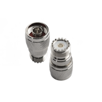 Hills Antenna N Male to UHF/SO-239 Female Adaptor - Nickel Plated Body - BC85301