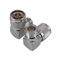 Hills Antenna N Male to N Female Adaptor Right Angle - Nickel Plated Body - BC85303