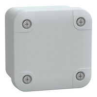 Thalassa, PC box, IP66 IK08 RAL7035 Int.H65W65D45 Ext.H74W74D56 opaque PC cover H10