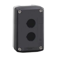 Harmony XALD XALK, Empty enclosure, plastic, dark grey lid, for push-button 22mm, 2 cut outs