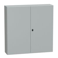Spacial S3D, Wall mounted steel enclosure, double plain door, with mounting plate, 1200x1200x300mm, IP55, IK10