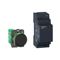 Harmony XB5R, Wireless push-button and non-configurable receiver, plastic, Ø22, with 1 black cap, 24 V DC
