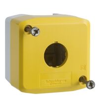 Harmony XALD XALK, Empty enclosure, plastic, yellow lid for push-button 22mm, 1 cut out