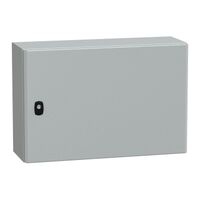 Spacial S3D, Wall mounted steel enclosure, plain door, with mounting plate, 400x600x200mm, IP66, IK10