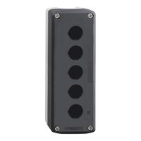 Harmony XALD XALK, Empty enclosure, plastic, dark grey lid, for push-button 22mm, 5 cut outs