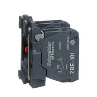 Harmony XB5, Single contact block with body fixing collar, plastic, screw clamp terminal, 1NO+1NC