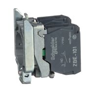 Harmony XB4, Single contact block with body fixing collar, metal, screw clamp terminal, 2NO