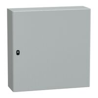 Spacial S3D, Wall mounted steel enclosure, plain door, with mounting plate, 800x800x250mm, IP66, IK10