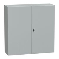 Spacial S3D, Wall mounted steel enclosure, double plain door, with mounting plate, 1200x1200x400mm, IP55, IK10
