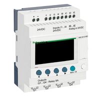Zelio Logic, Compact smart relay, 12 I/O, 24 V DC, clock, display