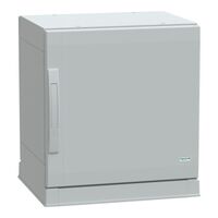 Thalassa, Floor standing polyester enclosure, Thalassa PLA, plain door, open bottom, 500x500x420mm, IP54, IK10