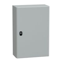 Spacial S3D, Wall mounted steel enclosure, plain door, with mounting plate, 600x400x200mm, IP66, IK10