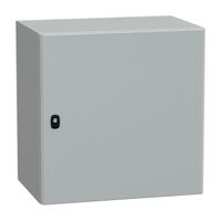 Spacial S3D, Wall mounted steel enclosure, plain door, with mounting plate, 600x600x400mm, IP66, IK10