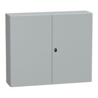 Spacial S3D, Wall mounted steel enclosure, double plain door, with mounting plate, 1000x1200x300mm, IP55, IK10