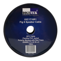Digitek 17 Strand/0.16mm Clear Jacket Speaker Cable 100m Reel - AWG22 - 03C1716R1