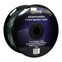 Digitek 4 Core 64 Strand/0.15mm Green Speaker Cable 100m Reel - 03CSP4CORER1