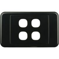 Digitek 4 Gang Wallplate (No Mech) - Black - 05DWP04BK