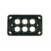 Digitek 6 Gang Wallplate (No Mech) - Black - 05DWP06BK