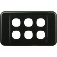 Digitek 6 Gang Wallplate (No Mech) - Black - 05DWP06BK