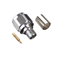 Hills Antenna N Connector Male HEX Crimp for LL400 Cable - White Bronze Tri Metal Albaloy Body - BC85272