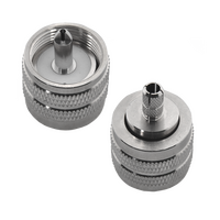 Hills Antenna UHF/PL-259 Connector Male Crimp for LL195 & RG-58 Mini Cable - Nickel Plated Body - BC85278