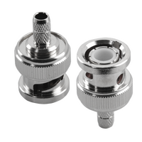 Hills Antenna BNC Connector Male Crimp for RG-58 Mini Cable - Nickel Plated Body - BC85282