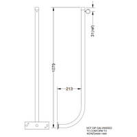 Hills Antenna FB607024A 1000mm Pig Tail Fascia Riser - FB607024A