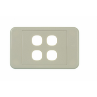 Digitek 4 Gang Wallplate (No Mech) - White - 05DWP04