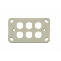 Digitek 6 Gang Wallplate (No Mech) - White - 05DWP06