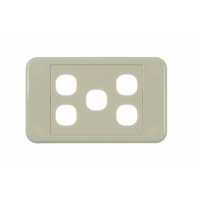 Digitek 5 Gang Wallplate (No Mech) - White - 05DWP05