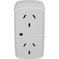 Hills Antenna 10 Amp Double Adaptor - Vertical Surge Protector - 09HDA-2 V-S/WHT