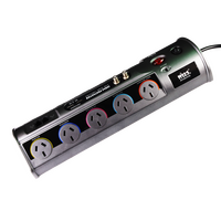 Hills Antenna 10 Way Surge Protector with 2 x USB Ports + TV Outlet + Network Outlet - 09HPB-10-HT3/BLK