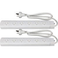 Hills Antenna 6 Way Power Board with Overload Protection - White 2 Pack - 09HPB-6 WE/2P