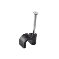 Digitek 6mm Timber Cable Clip Black - 100 Pack - 15C6T