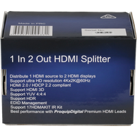 ProquipDigital 1 in 2 Out HDMI Splitter - 4K @ 60Hz HDR - 17H12SPHDR