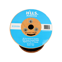 Hills Antenna BC85084 RG6 FTA/SAT Quad Shield 305m Reel - BC85084