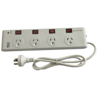 Hills Antenna 4 Way Powerboard with Individual Power Switches - White - 09HPB-4-IS/WHT