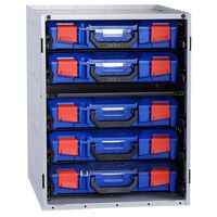 Cabinet c/w 5 Small PC Lid Cases - Blue - 33SCS5SA-BL