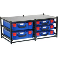 Dual Frame assembled c/w 2 Large  + 3 Small PC lid Cases- Blue - 33SFD2L3SA-BL